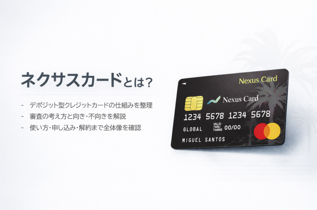 ネクサスカード（Nexus Card）とは？デポジット型クレジットカードの仕組み・審査・使い方をまとめて解説