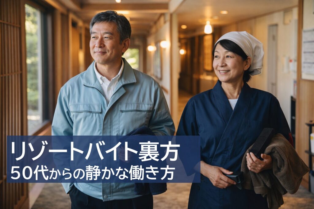 【50代からの裏方リゾートバイト】接客なしで静かに稼ぐ。知恵袋から分かった「職種別の体力負荷」と大人の生存戦略