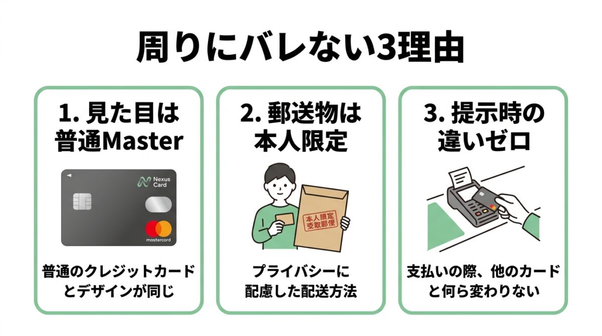 ネクサスカードを持っていても周りにバレない3つの理由(見た目は普通Master・本人限定郵便・提示時の違いなし)